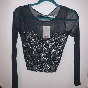 Urban outfitter Silver gray crop top